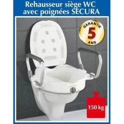 WENKO Rehausseur Avec Poignées Pour Abattant WC Secura - Plastique - 47,5 X 55 X 37,5 - Blanc -WENKO Soldes 8294328 4