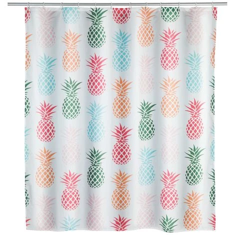 WENKO Rideau De Douche Ananas - Polyester - 180 X 200 Cm - 180 X 200 - Blanc 3 WENKO Rideau De Douche Ananas - Polyester - 180 X 200 Cm - 180 X 200 - Blanc