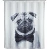 WENKO Rideau De Douche Chien - Polyester - 180 X 200 Cm - 180 X 200 - Gris -WENKO Soldes 8294345 1