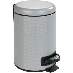 WENKO Poubelle à Pédale Punto - 3 L - 17 X 22,5 X 25 - Gris