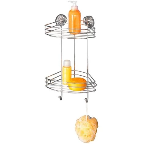 WENKO Etagère De Douche Ou Baige En Métal - 2 Paniers - 23 X H. 43 Cm - 23 X 21 X 43 - Argent 4 WENKO Etagère De Douche Ou Baige En Métal - 2 Paniers - 23 X H. 43 Cm - 23 X 21 X 43 - Argent – Image 2