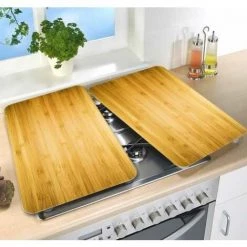 WENKO Protection Plaque De Cuisson, Couvre Plaque De Cuisson En Verre "Bois Foncé", Lot De 2, 30 X 52 Cm 7 WENKO Protection Plaque De Cuisson, Couvre Plaque De Cuisson En Verre "Bois Foncé", Lot De 2, 30 X 52 Cm -WENKO Soldes 9675716 3