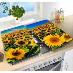 WENKO Protection Plaque De Cuisson, Couvre Plaque De Cuisson En Verre "Tournesols", Lot De 2, 30 X 52 Cm 7 WENKO Protection Plaque De Cuisson, Couvre Plaque De Cuisson En Verre "Tournesols", Lot De 2, 30 X 52 Cm -WENKO Soldes 9677849 3
